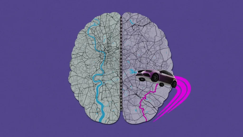 Stephanie Arnett/MIT Technology Review | Envato (car), Adobe Stock (map)