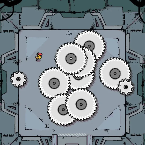 Nel gioco Disc Room, i giocatori si muovono in una stanza di seghe circolanti.DEVOLVER DIGITAL