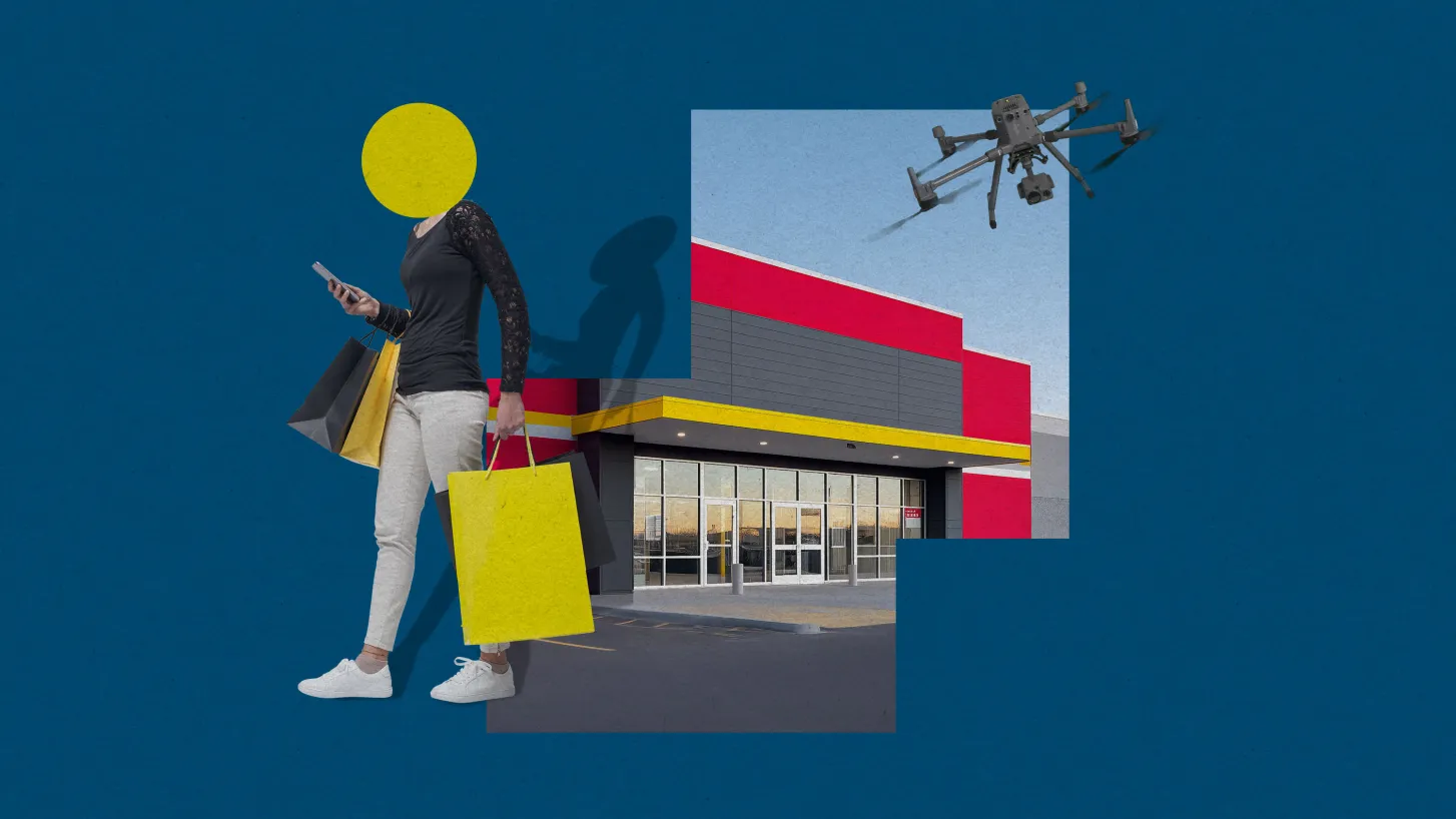 Stephanie Arnett/MIT Technology Review | Adobe Stock, Flock Safety(drone)