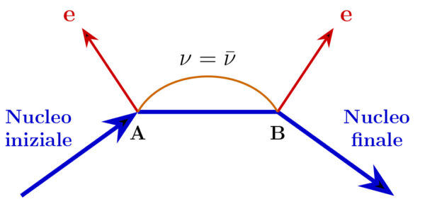 Questo diagramma mostra ciò che, secondo la teoria di Majorana, potrebbe accadere e che i ricercatori dei LNGS stanno cercando di osservare. Per gentile concessione di Francesco Vissani